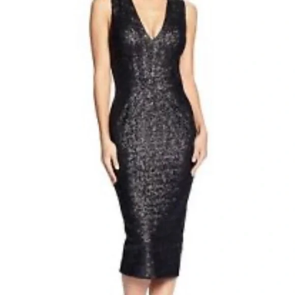 dress the population black sequin dress Iris Sequin Gown – Dress the Population main image 1
